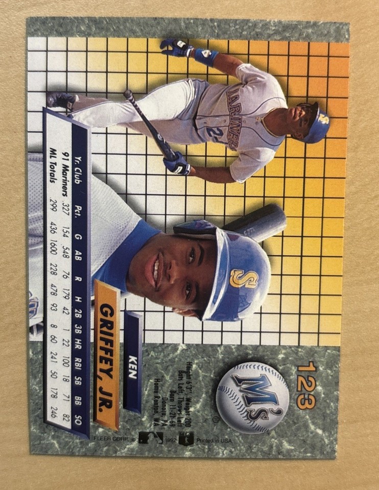 Ken Griffey Jr 1992 Fleer Ultra Card #123 NM MT eBay