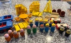 Vintage Fisher Price Little People Lot Wood Figures Swing Stairs Dogs Cars Table