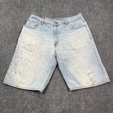 Levi's 569 Baggy Loose Straight Denim Shorts Mens 36 Light Wash Distressed GORP