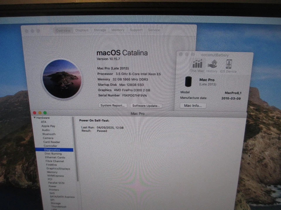  Apple Mac Pro 6.1 A1481 2013 3.5GHz Xeon 6-Core D300 2GB - 32GB RAM 128GB SSD - Image 3 of 4