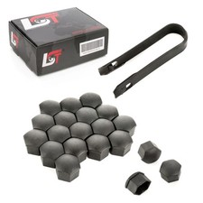 20x Radschraube Abdeckkappen Sechskant Kappen Set 17mm schwarz rau für CHEVROLET
