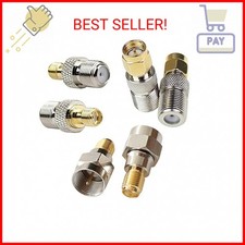 exgoofit F Type to SMA Male Female Coax Connector Coaxial Adapter 2 Sets 6 Pcs