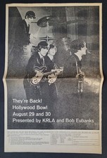 Beatles 1965 HOLLYWOOD BOWL CONCERT FULL PAGE L.A. TIMES NEWSPAPER AD - GREAT!