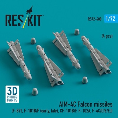 AIM-4C Falcon missiles (4 pcs) (3d Printed) / 1:72