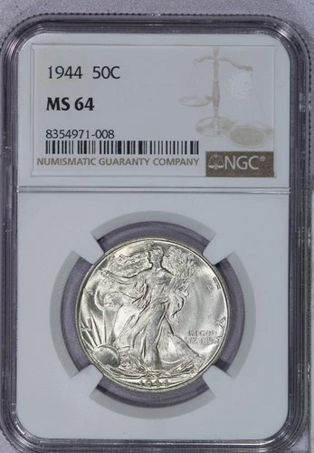 1944 Walking Liberty Half Dollar 50c NGC MS64