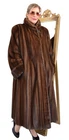 US5693 REAL MINK FUR COAT FULL LENGTH RANCH MINK DEMI BUFF 2XL - NERZMANTEL