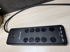 DEWENWILS 10-Outlet Surge Protector Power Strip with 4 USB Ports, 15 FT Long