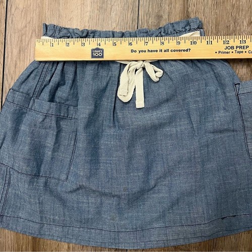 HANNA ANDERSSON Girl's Chambray Skirt Denim Blue Pockets Size 130 or 8 - Picture 3 of 6