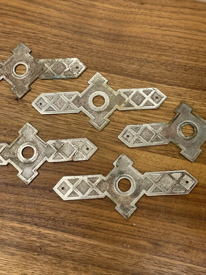 Set5 Винтажный MCM Шкаф Ручка Ящик Выдвижная Пластина Хром Геометрический Спутник Атомный - Изображение 2 из 4