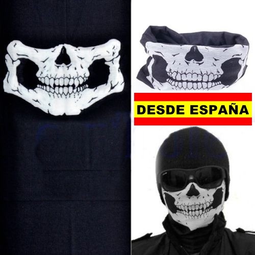 BRAGA PAÑUELO CUELLO CALAVERA BLANCA SKULL PARA MOTO CUSTOM BICICLETA RUNNING 23
