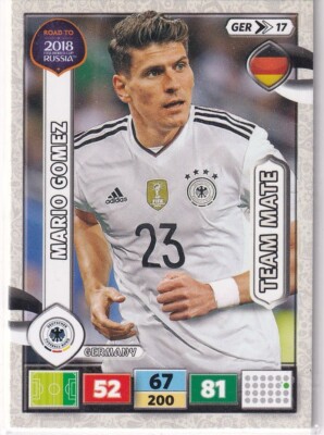 Panini Soccer Road to Russia 2018 No. GER 17 Mario Gomez