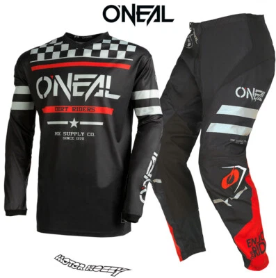 COMPLETO CROSS ENDURO O'NEAL ELEMENT ONEAL ESCUADRON NEGRO GRIS - Imagen 1 de 3