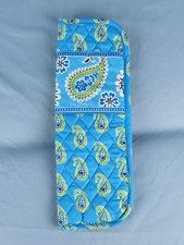 VERA BRADLEY Quilted Curling/Flat Iron Case Cover BERMUDA BLUE w/Green Paisley