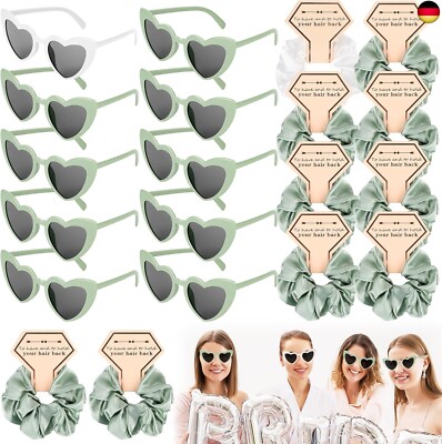 JGA Brille&Team Braut Haargummi, Bride Party Herz Sonnenbrille, Jga