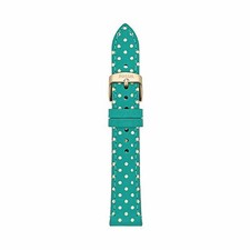 FOSSIL 18 MM TEAL GREEN LEATHER POLKA DOT WATCH STRAP,BAND+GOLD BUCKLE,S181152