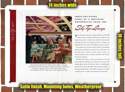 Metal Sign - 1947 Milwaukee Olympian Hiawatha Skytop Lounge - 10x14 inches