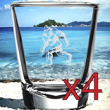 Bigfoot x4 Shot Glasses Spirit Liquor Party 2 Oz Premium Customize Outdoor NEW