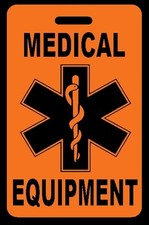 Personalized Safety Orange Medical Device Luggage/Bag Tag