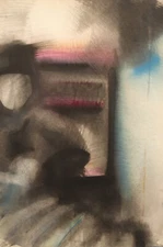 Vintage original watercolor abstract composition