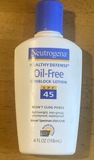 Neutrogena Healthy Defense Oil-Free SPF 45 Sunscreen Sunblock Lotion 4 oz NEW