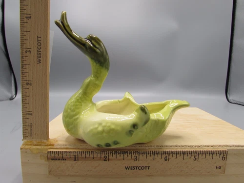 Art Pottery Duck Goose Planter Dish #39 MCM Hull Green Vintage