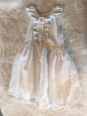 Janie And Jack Girls 3 White Linen Dress | eBay