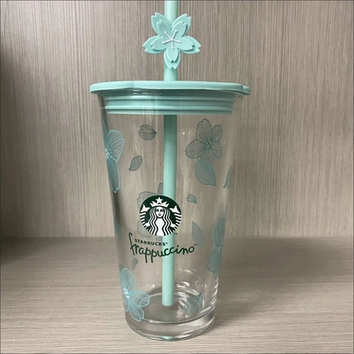 Hot Starbucks Matcha Green Transparent Sakura Glass Straw Cup 14oz Tumbler Gift - Picture 3 of 17