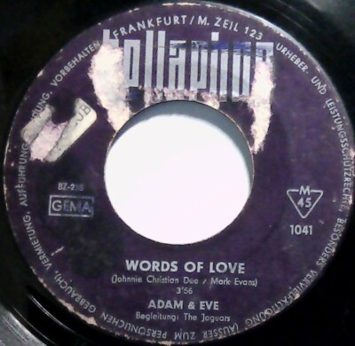 Adam & Eve   Words Of Love - Single 1966