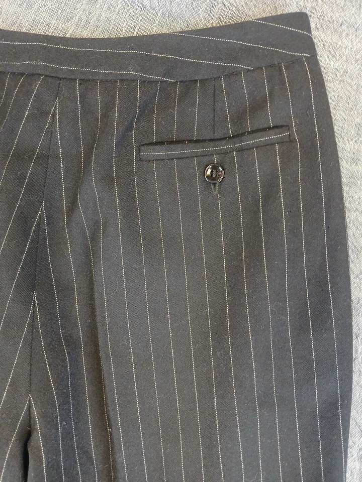 VTG David N Black Pinstripe Trousers Lined Dress Pants 100% Wool Womens Size 12P - Image 4 of 4