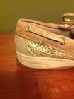 Maui Island Boat Shoes Tan Suede Gold Glitter Slip On Docksiders Women’s Sz 5M — photo 5