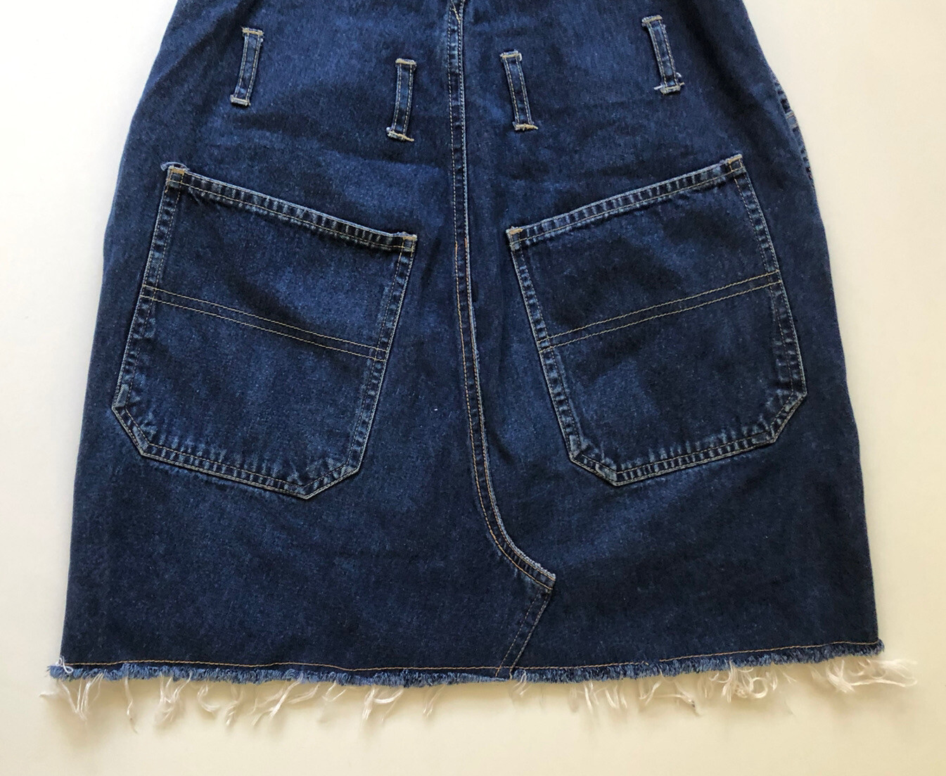 VINTAGE SQUEEZE Jeans Bib Overalls dress  SMALL 9… - image 4