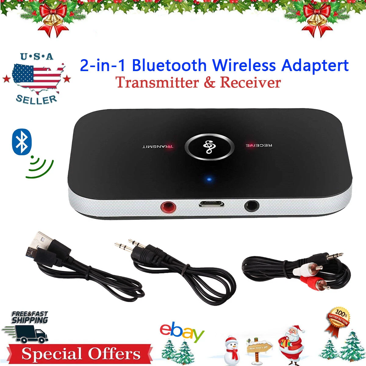 Bluetooth Version 5.1 Audio Transmitter, Strong Compatibility Bluetooth  Audio Adapters TV Computer Plug and Play 