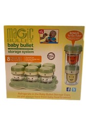 Magic Bullet Baby Bullet Food Container Storage Cups with Lid Tray NOB