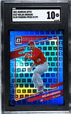 2021 Donruss Optic #157 Nolan Arenado BLUE PANDORA PRIZM /99 SGC 10 GEM MINT