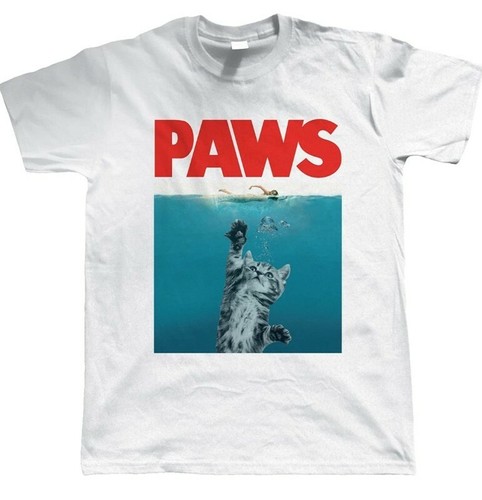 Paws T-shirt Jaws Movie Film Classic 