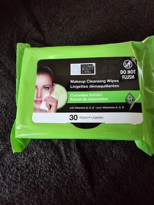 Global Beauty Care Cucumber Extract Makeup Cleansing Wipes 30 Count Pack 