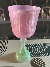 Grail Clear Sound Bowl Colored F Heart Chakra Quartz Crystal Singing Bowl 6"