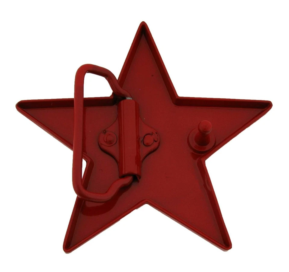 Love Red Color Star Belt Buckle Metal Plain Finished Punk Rock Men Women New  - Image 2 of 2