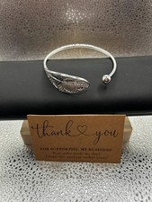  925 STERLING SILVER  leaf cuff  bracelet/ban...