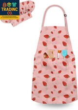 Kids Chef Hat and Apron, Adjustable Kids Aprons with Pocket Girls Boys Kitchen T