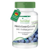 Heidelbeer-Extrakt - 90 Kapseln Hochdosiert 25 % Anthocyane | Vegan | Fairvital