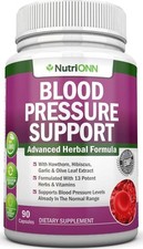 Blood Pressure Support Supplement - 13 Herbs and Vitamins - with Hawthorn, and -