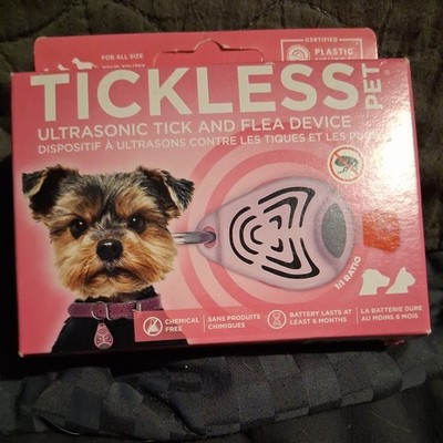 Tickless Pet Ultrasonic Tick and Flea Device - Pink New