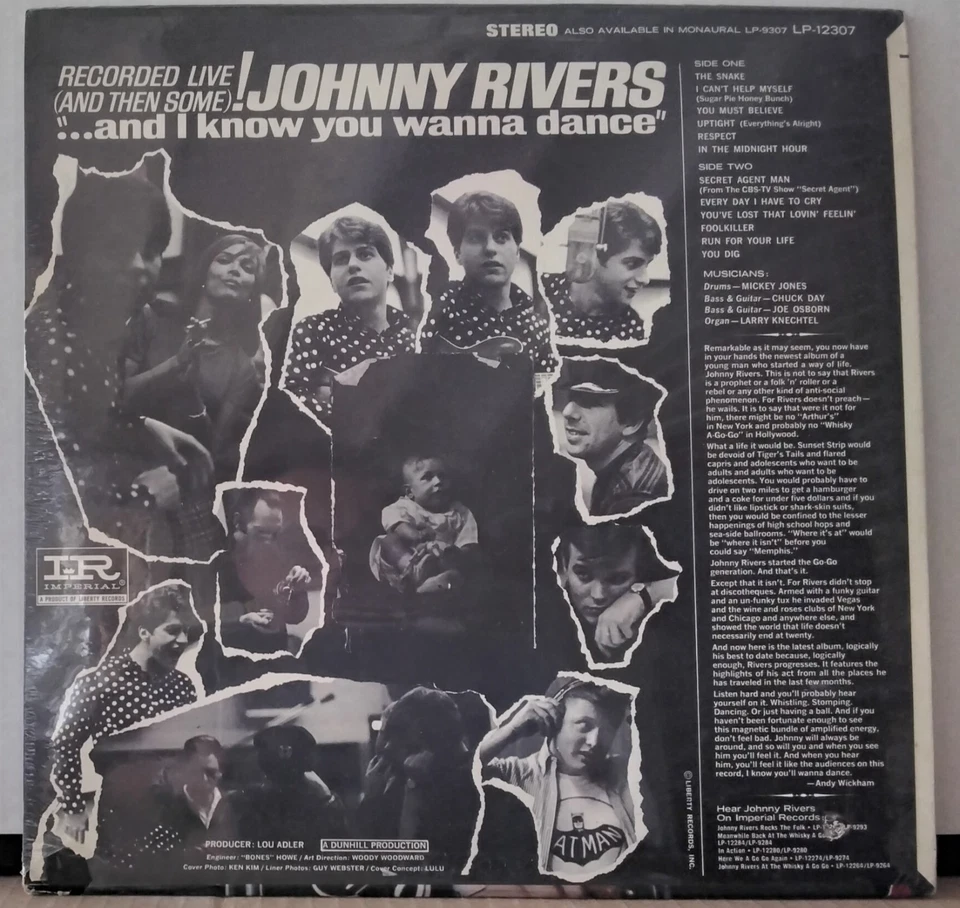 JOHNNY RIVERS ...And I Know You Wanna Dance IMPERIAL LP-12307 US Sealed 1966 LP - Image 2 of 2