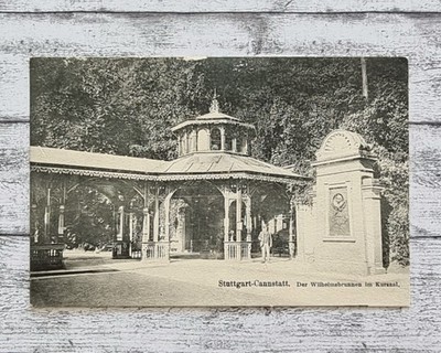 Stuttgart Cannstatt Wilhelmsbrunnen Kursaal Architektur Postkarte 1906 Stempel