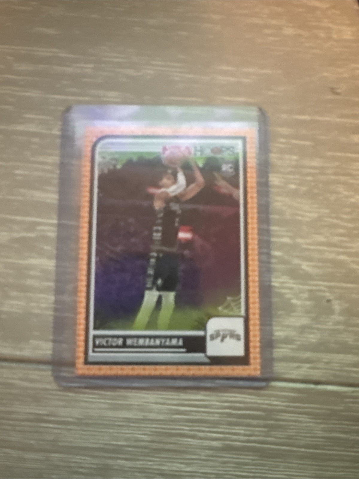 2023-24 NBA Hoops Victor Wembanyama Haunted Hoops Orange Parallel RC Spurs #108