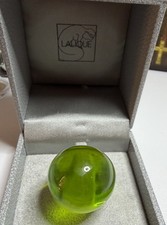 Lalique Green Crystal Dome Ring Size Q Statement Ring With Original Box 