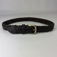 PLACE Brown Genuine Leather Braided Belt - Size 22