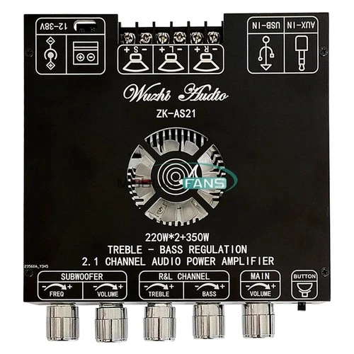 WUZHI AUDIO ZK-AS21 2.1Channel TPA3255 Bluetooth Digital Power Amplifier Board