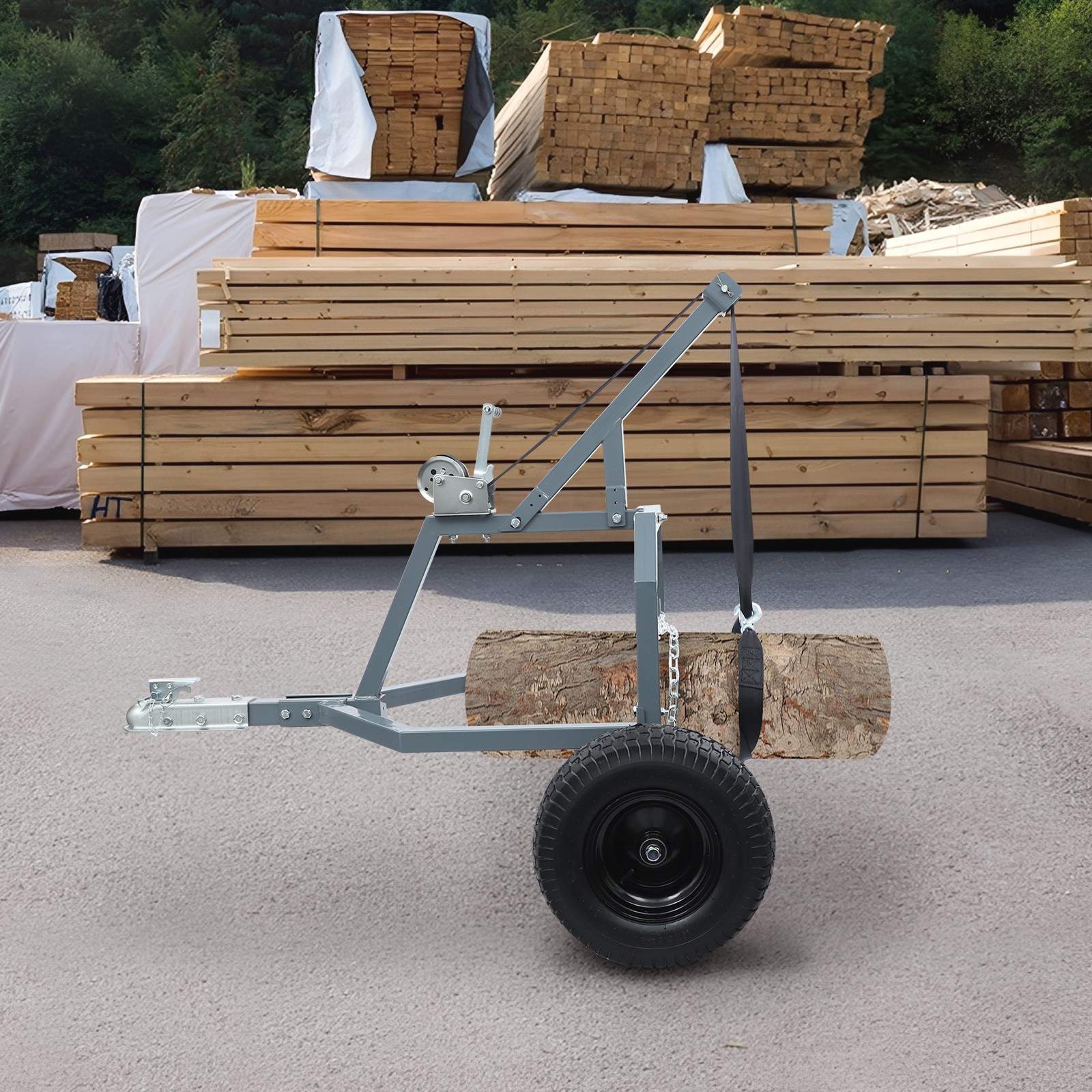 ATV Log Skidding Arch, 1600lbs Heavy-Duty Log Holder for Farm/Wood Transport